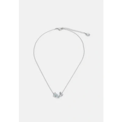 Abbildung von Swarovski Lilia Halskette, Blaue und Rhodinierte Damenhalskette mit Schmetterlingsmotiv Kristallpavé
