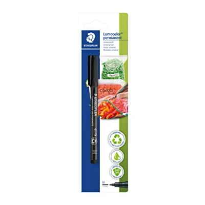 Abbildung von STAEDTLER Universalstift für die Küche Lumocolor permanent pen, zur Beschriftung von Gefrierbeuteln, Vorratsgläsern und vielem mehr, wasserfest, fast alle Oberflächen, schwarz, 317 9 BK 1