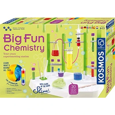 Abbildung von KOSMOS Big Fun Chemistry Die verrückte Chemie Station, Experimentierkasten, Labor für Kinder ab 8 Jahren, glibbriger Schleim, blubbernde Flüssigkeiten, wechselnde Farben, mehrsprachige Anleitung