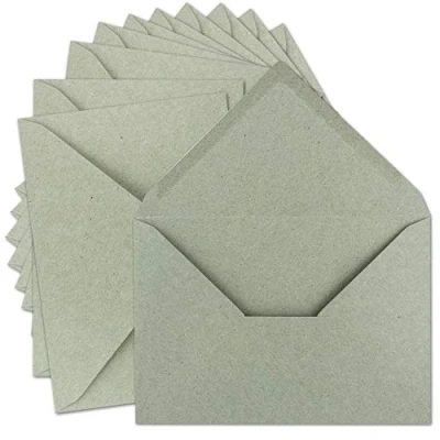 Abbildung von 100x Vintage Brief Umschläge DIN C5 Kraftpapier 120 g/m² 157 x 225 mm grau Recycling Nassklebung Spitzklappe UmWelt by GUSTAV NEUSER