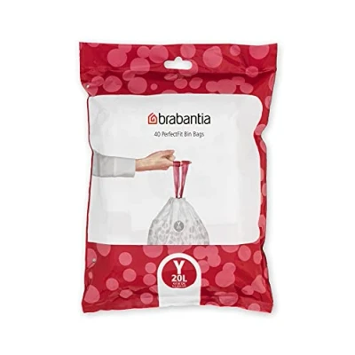 Abbildung von Brabantia Müllbeutel PerfectFit Spenderpackung (Code Y / 20L) Extra Starke müllsäcke Mit Zugband (40 Müllbeutel)