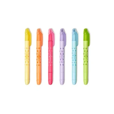 Abbildung von Legami Set mit 6 radierbaren Textmarkern, Magic Highlighters, Doppelspitze zum Markieren und Radieren, für feine dicke Striche, in Gelb, Orange, Rot, Violett, Hellblau, Grün