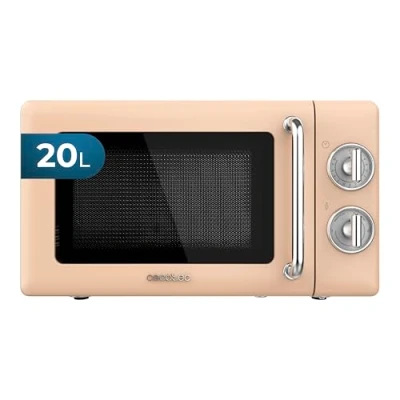 Abbildung von Cecotec Mikrowelle Proclean 3010 Mechanische, 20 l, Retro Beige, 700 W, 6 Stufen, Timer bis zu 30 Minuten, Auftaumodus, Vintage Design in Stahl Finish