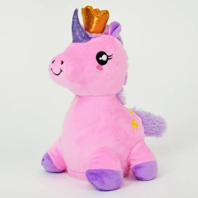 Abbildung von Labertier Einhorn &quot;Cottoncandy&quot;, plappert alles nach, pink mit Krone, 27x13x18cm