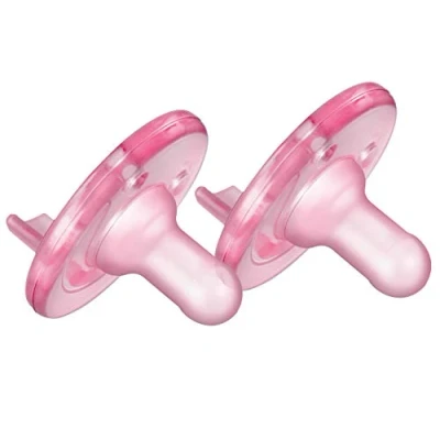 Abbildung von Philips AVENT SCF192/07 Klassischer Schnuller für Babys, kiefergerecht, Silikon, Rosa, 3 Monate, 2 Stück