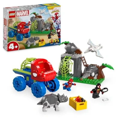 Abbildung von LEGO Marvel Spideys Team auf Rettungsmission im Dino Truck, baubares Superhelden Spielzeugauto, Abenteuer Spielset für Kinder ab 4 Jahren, Spidey und Seine Super Freunde 11199