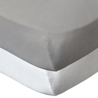 Abbildung von BabyCalin 2er Set Spannbettlaken Weiß/Taupe 70x140x17cm