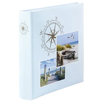 Abbildung von Hama Fotoalbum mit Ostsee Motiv (Jumbo Fotobuch 30x30 cm, Photo Album 100 weißen Seiten, zum Selbstgestalten und Einkleben, Bilderalbum für Urlaubs Fotos) blau