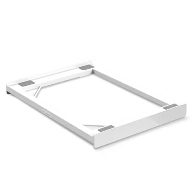 Abbildung von Meliconi Torre Slim L45, Universelles Zwischenbaurahmen für Trockner und Waschmaschine mit reduzierten Tiefe Vormontiert, Sicherheitsgurt Metallschnalle Inklusive, Tragfähigkeit: 250 kg, Weiß