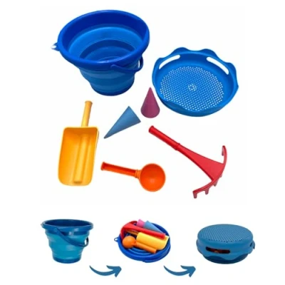Abbildung von Schildkröt 7in1 Sand Toys Falteimer Set, Farbe: Blau