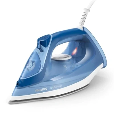 Abbildung von Philips Dampfbügeleisen 3000 Series DST3031/20 2.400W, konstante Dampfleistung von 40 g/Min., 180g Dampfstoß, Keramikbügelsohle, Vertikaldampf, blau