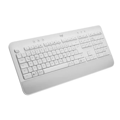 Abbildung von Logitech Signature K650 Comfort kabellose Tastatur mit Handballenauflage, BLE Bluetooth/Logi Bolt USB Empfänger, Soft Touch Tastatur, Numpad, PC/Windows/Mac, Deutsches QWERTZ Weiß