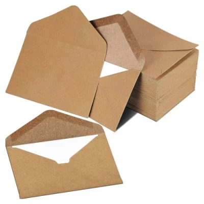 Abbildung von Briefumschläge Aus Kraftpapier,(DIN C6 162 x 114 mm),für Briefe, Grußkarten, Einladungskarten, Geburtstagskarten 25 Stück