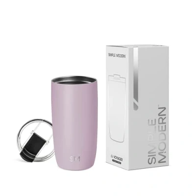 Abbildung von Simple Modern Reisebecher für Kaffee Trinkbecher Becher mit Klappdeckel Isolierter EdelstahlEiskaffeebecher Geschenke Frauen und Männer Voyager Sammlung 470ml Lavender Mist