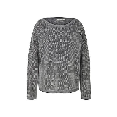 Abbildung von TOM Tailor Structured Strickpullover, Damen, Größe: 34, Navy bubble structure