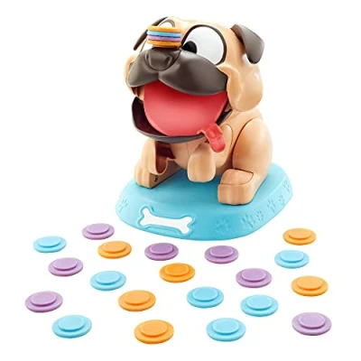 Abbildung von Mattel Games GND65 Puglicious Spiel für Kinder, Stapelspiel mit Hundeleckerlis das hungrige Hündchen, Geschenk Kinder ab 5 Jahren