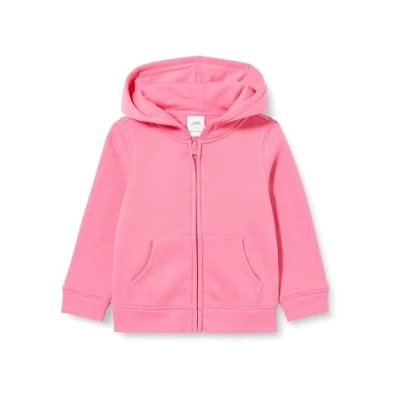 Abbildung von Amazon Essentials Mädchen Fleece Kapuzenpullover mit Reißverschluss, Kräftiges Rosa, 4 Jahre