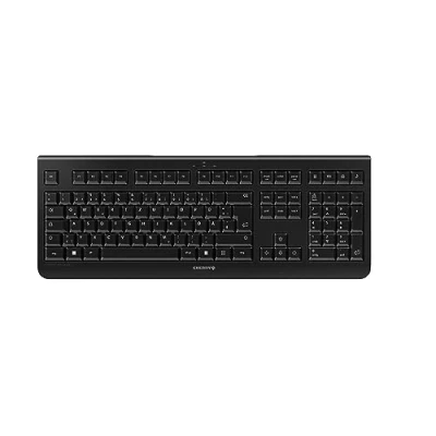Abbildung von CHERRY KW 3000, Kabellose Tastatur mit Nummernblock, Deutsches Layout (QWERTZ), 2,4 GHz Funk, Geräuscharme Tasten, Flaches Design, Batteriebetrieben, Schwarz