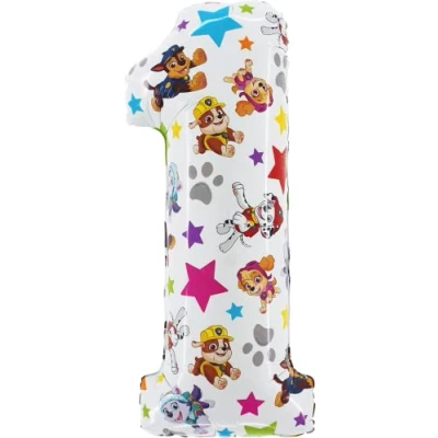 Abbildung von Toyland® 26 Zoll Paw Patrol Zahlen Folienballon Kinder Partyballons Nummer 16 erhältlich (ZAHL 1)
