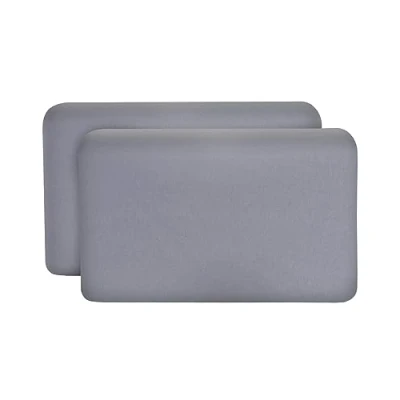 Abbildung von Kissenbezug 40x25 Grau Doppelpack, Perfekt für VOLAR Reise Kissen, Baumwolle (Double Jersey), Bügelfrei &amp; trocknergeeignet, Kissenhüllen 2er Set mit Reißverschluss, Oeko Tex Zertifiziert