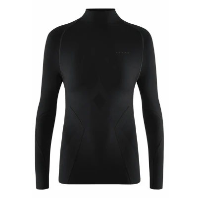 Abbildung von FALKE Damen Baselayer Shirt Maximum Warm High Neck W L/s Sh Funktionsmaterial schnelltrocknend 1 Stück, Schwarz Black 3000, L