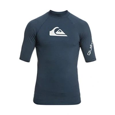 Abbildung von Quiksilver All Time Kurzärmliger Rashguard mit UPF 50 für Männer Blau