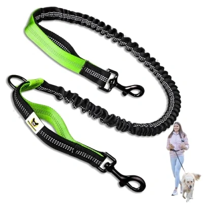 Abbildung von Hundefreund Bungeeteil für Joggingleine Verlängerung Hundeleine Ersatzleine mit elastischem Gummizug und 2 Schlaufen