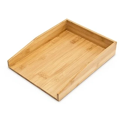 Abbildung von Relaxdays Briefablage Bambus, Schreibtischablage für A4 Papier, Dokumente, Unterlagen, HxBxT: 6 x 25 33 cm, natur, Braun