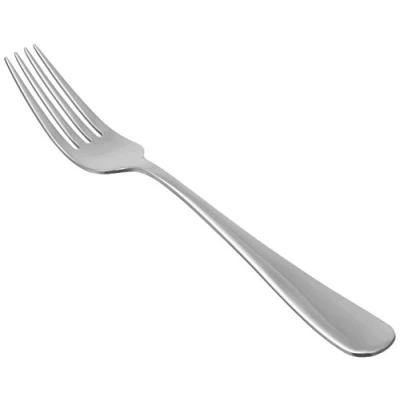 Abbildung von Amazon Basics Tafelgabeln, Abgerundete Kanten, Edelstahl, 12er Pack, Silber, 5.3“