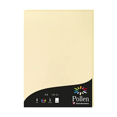 Abbildung von Clairefontaine 4296C Packung mit 50 Karten Pollen 120g, DIN A4, 21 x 29,7cm, Chamois