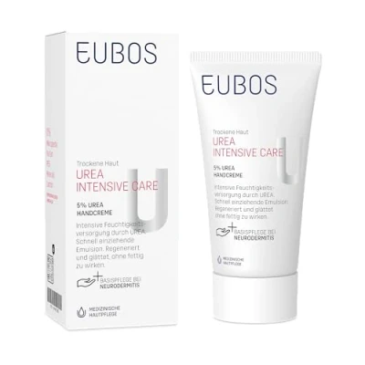 Abbildung von Eubos 5% UREA Handcreme für trockene Haut Hautvertäglichkeit dermatologisch bestätigt, Verbesserung Hydratationsfähigkeit der Haut, Spezial Pflegecreme, 75 ml