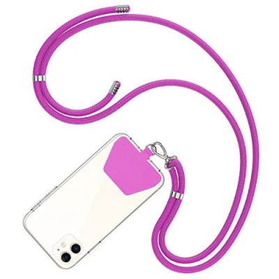 Abbildung von COCASES Handyband Universal zum Umhängen 2 Stück aus Nylon kompatibel mit jeden Smartphones, Handygurt Umhängenband Kordel (Violett)