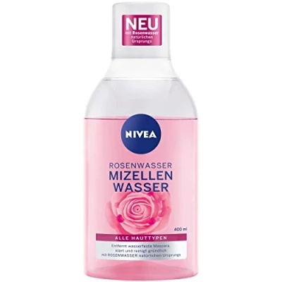 Abbildung von NIVEA Rosenwasser Mizellenwasser (400 ml), Gesichtsreinigung mit MicellAIR Technologie und natürlichem Rosenwasser, sanftes Mizellen Reinigungswasser