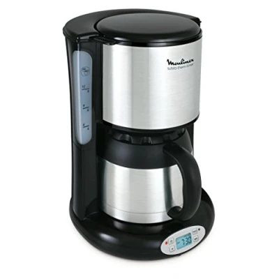 Abbildung von Moulinex FT3628 Thermo digitaler Timer Kaffeemaschine Subito, 4 Programme, Isolierkanne, 0,9 L, edelstahl/matt schwarz