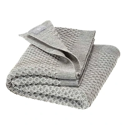 Abbildung von Disana WABEN STRICKDECKE, 100% Bio Merinowolle GOTS, IVN Best kuschelweiche Decke mit Wabenmuster Newborn Baby Kleinkind Kind Unisex Erstausstattung Made in Germany Grau