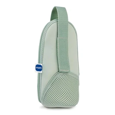 Abbildung von MAM Thermal Bag mit Isolierschicht, Thermotasche hält Flüssigkeiten warm und kalt, Isoliertasche für viele handelsübliche Babyflaschen, grün