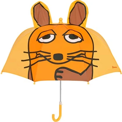 Abbildung von Playshoes Stockschirm mit kindgerechtem Mechanismus Unisex Kinder,gelb 3D Die Maus,original