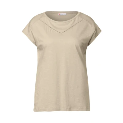 Abbildung von Street One Damen 3226375 Shirt mit Dekotape, Coastal Beige, 44