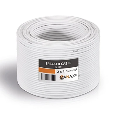 Abbildung von MANAX® Lautsprecherkabel 2 x 1,5mm² weiß 20 m Ring