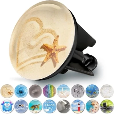 Abbildung von M. ROSENFELD HOME Universal Waschbeckenstöpsel 40mm mit Motivder Strand Chrom Abflussstopfen aus Messing, Gummi für Waschbecken im Bad und Bidets Excenterstopfen