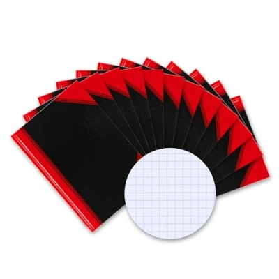 Abbildung von Bantex Notizbuch A7 kariert, 192 Seiten, 70 g/m², Hardcover, schwarz, 12 Stück