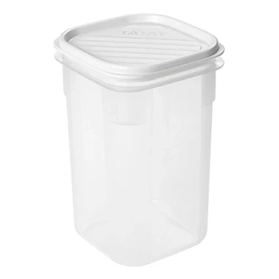 Abbildung von Tatay Frischhaltedose , Vakuum, 1 l Kapazität, flexible Druckdeckel, BPA frei, Geeignet Mikrowelle und Geschirrspüler, Weiß. Maße: 10 x 16,5 cm