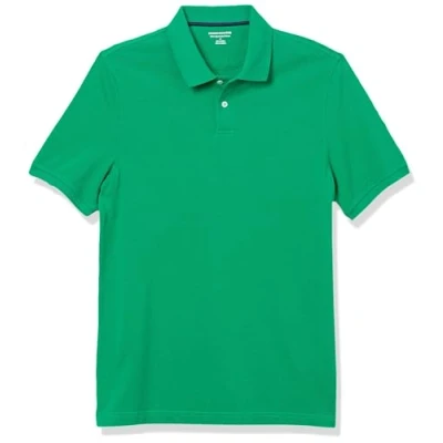 Abbildung von Amazon Essentials Herren Piqué Poloshirt aus Baumwolle, Schmale Passform, Grün, S