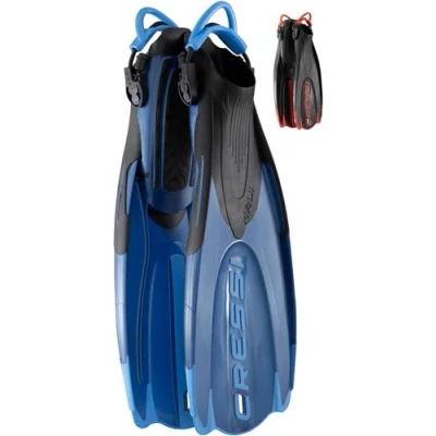 Abbildung von CRESSI Maui Long Fins Verstellbare Lange Flossen mit EBS System zum Schwimmen und Schnorcheln, Unisex, Blau/Azurblau, M/L (41/44), Unisex Adulti