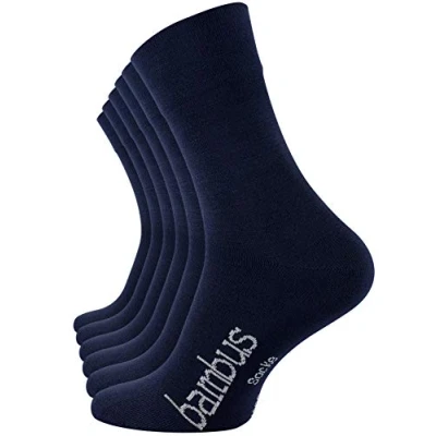 Abbildung von Vincent Creation 6 Paar Bambus Socken, Unisex Bambussocken für Damen und Herren (39 42, Marine)