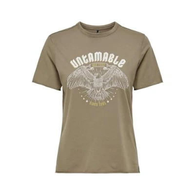 Abbildung von ONLY Damen ONLLUCY REG S/S JRS NOOS Top, Walnut/Print:untamable,M