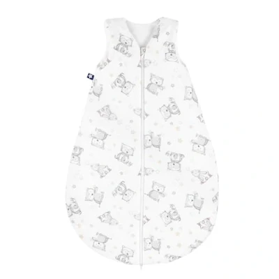 Abbildung von Julius Zöllner Baby Sommerschlafsack aus 100% Baumwolle, Größe 110, Standard 100 by OEKO TEX, made in Germany, Häschen und Eule