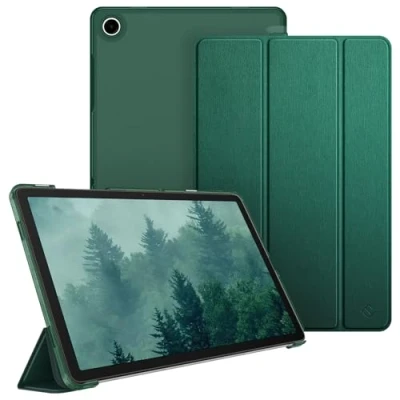 Abbildung von Fintie Hülle für Samsung Galaxy Tab A9 Plus 11 Zoll 2023, Ultradünn Schutzhülle mit Translucent Rückseite Cover Auto Schlaf/Wach Funktion Tablet A9+ SM X210/X216/X218, Dunkelgrün