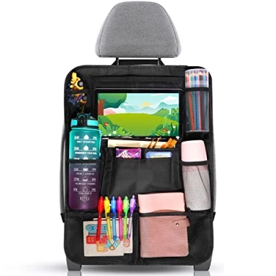 Abbildung von Diboniur Rückenlehnenschutz Auto Kinder Organizer mit 10 Taschen, Autositz für iPad Tablets unter 10,5 Zoll, Viel Stauraum