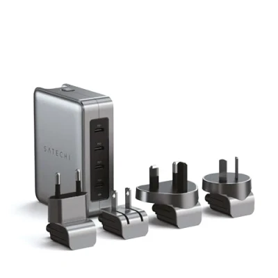 Abbildung von SATECHI GaN Reiseladegerät, 145W USB C Ladegerät mit 4 Anschlüssen, 2X PD 3.1 und 3.0, Schnelllade Reisestation Für Apple, Windows, Chrome die meisten Geräte